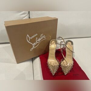 AUTHENTIC Christian Louboutin Spikoo Clear Heels